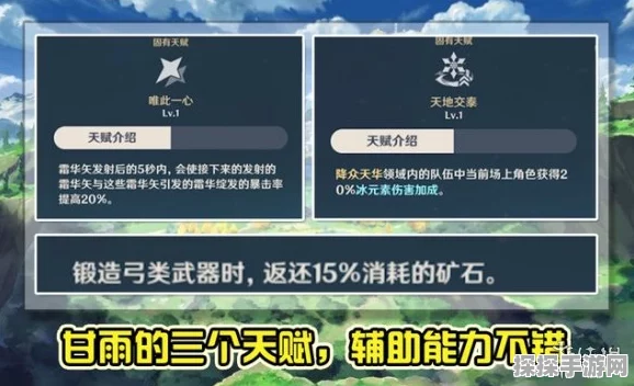 原神甘雨天赋升级材料一览，全面解析与攻略