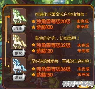 手游资讯，洛克王国黄金独角兽进化全解析
