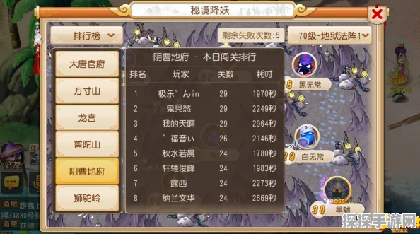 梦幻西游手游狮驼70秘境降妖地狱阵法全攻略