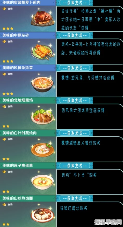 原神手游资讯，渡来禽肉食谱配方独家揭秘