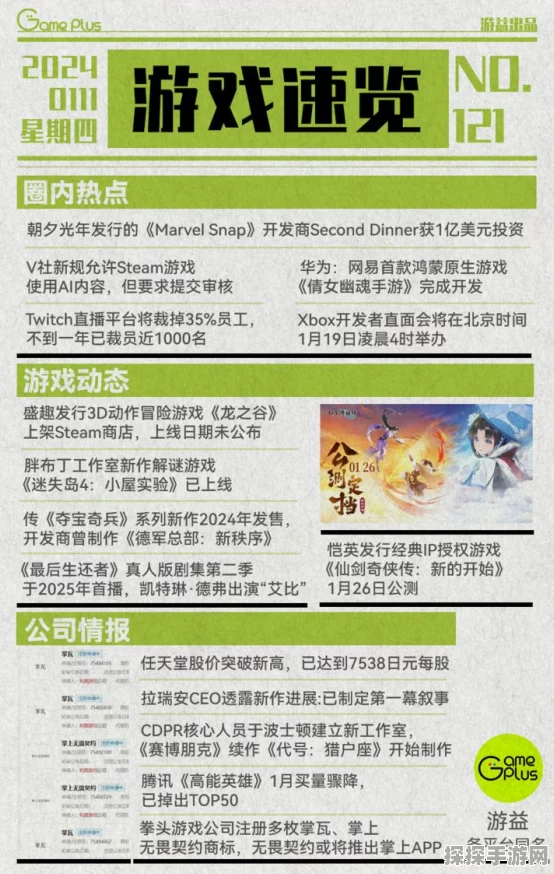 资讯类型确定，新游戏发布资讯撰写