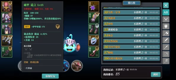 魔渊之刃王不留行套装，最佳属性与技能深度解析