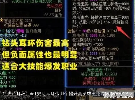 DNF玩家热议，揭秘攻速提升词条耳环装备，实战评价大揭秘