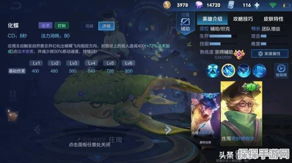 王者荣耀，辅助庄周技能深度解析与实战应用