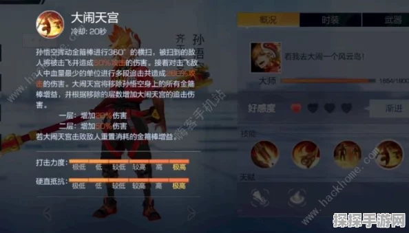 风云岛行动孙悟空技能与属性全解析
