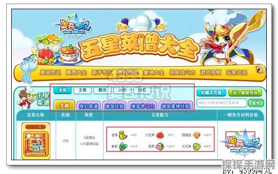 奥奇传说一星菜谱大全，烹饪美食的奇妙之旅