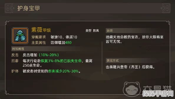 大侠立志传甲级护甲全解析