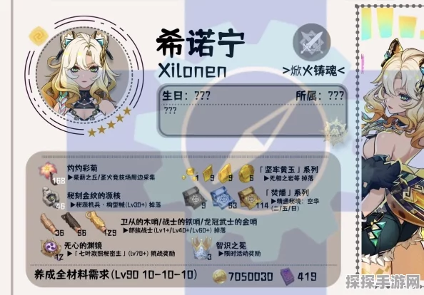 原神希诺宁角色材料全收集攻略