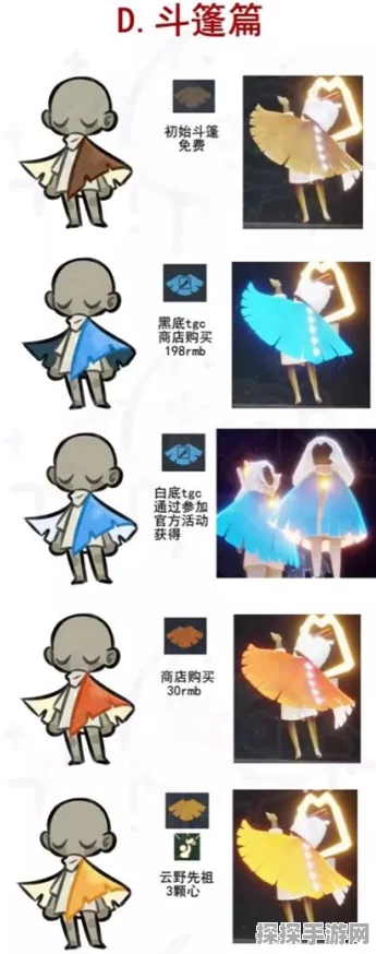 手游资讯，光遇斗篷大全兑换价格全面解析