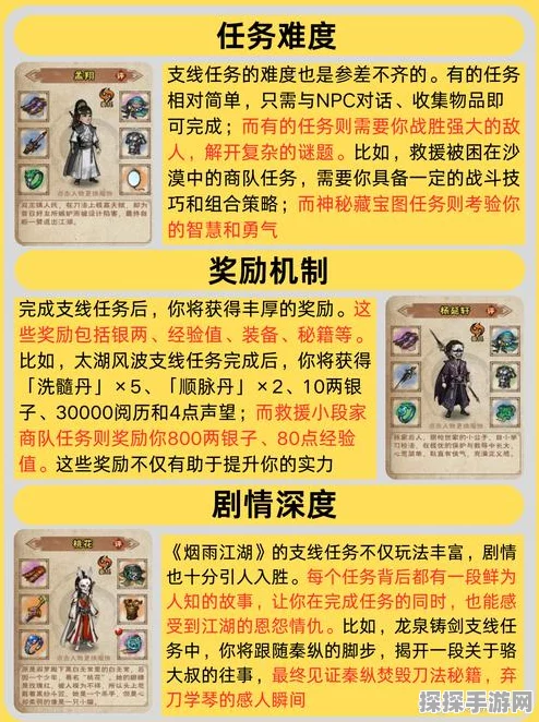 手游资讯，烟雨江湖书生烦恼支线任务全攻略