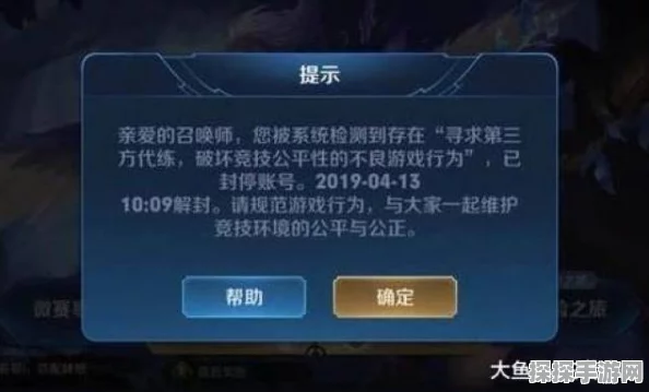 王者荣耀禁赛机制深度解析，永久封号的风险与防范