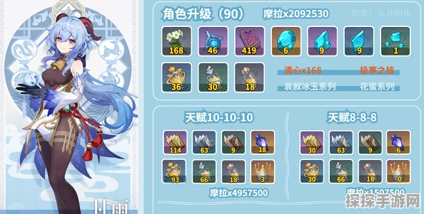 原神甘雨突破材料全解析，助力玩家高效养成