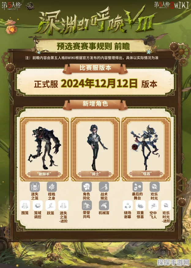 第五人格手游资讯全解析，新版本、活动预告与赛事亮点