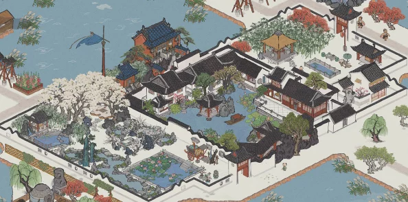手游资讯，江南百景图东园布局艺术大赏