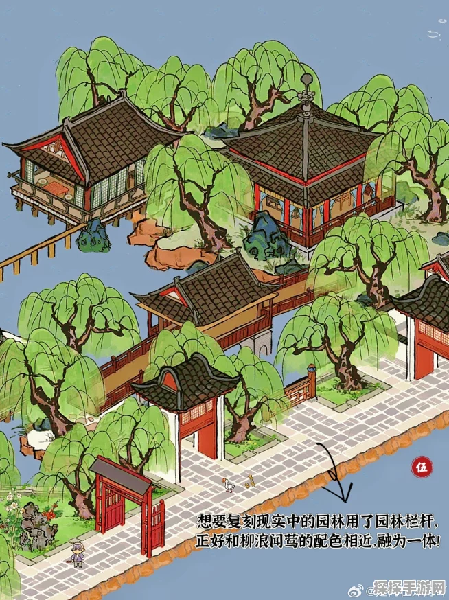 手游资讯，江南百景图杭州柳浪闻莺景点详解与建筑一览