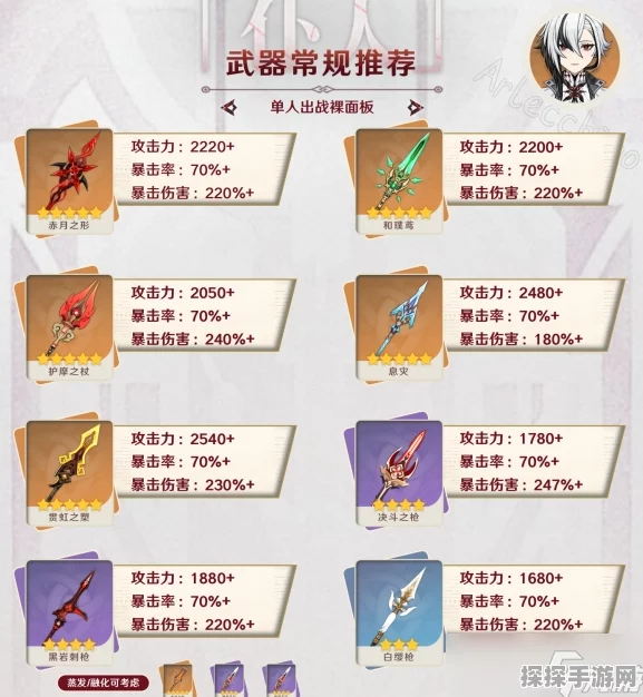 原神阿蕾奇诺四星武器选择指南