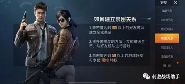 和平精英亲密度机制全解析，揭秘最低要求与高效提升策略