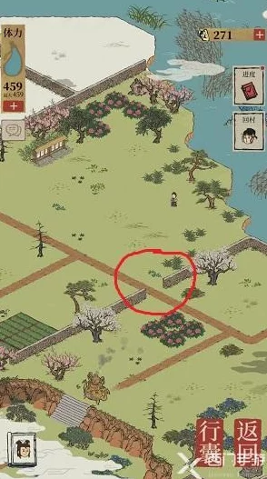 江南百景图，揭秘桃花村小树林铲子位置