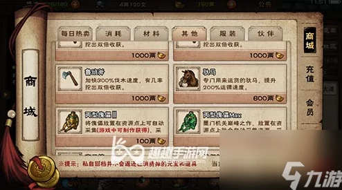 手游资讯，烟雨江湖庙会商店物品推荐全解析