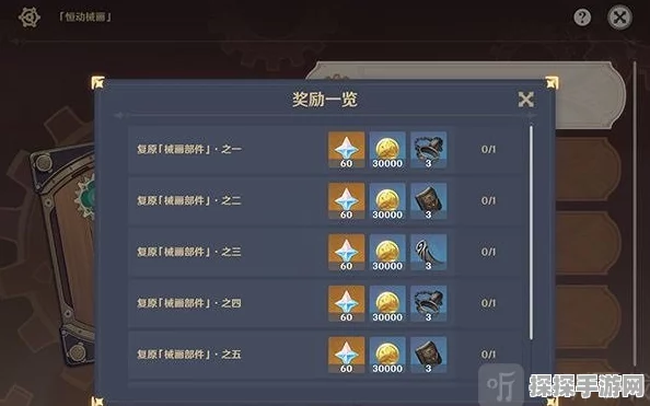 原神手游资讯，深入解析复原械画部件之六攻略，助力玩家探索新境界