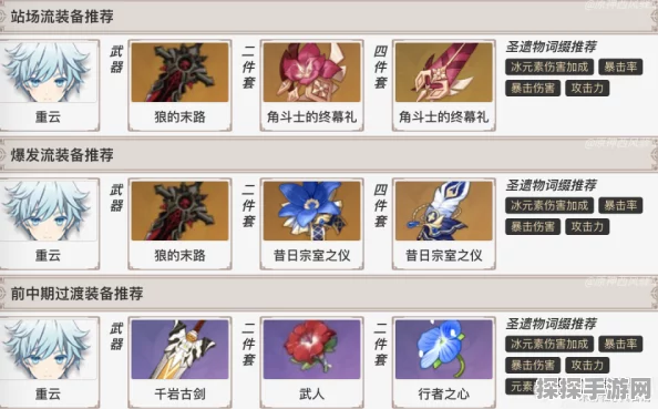 原神重云圣遗物及武器搭配前期指南