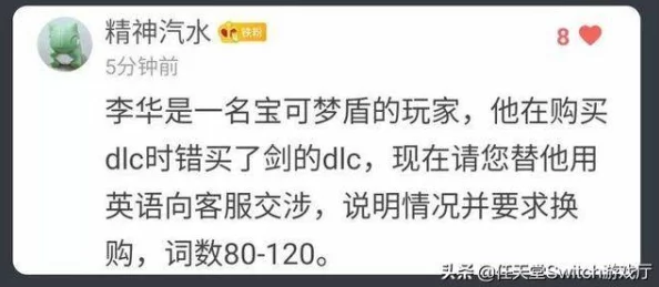 任天堂提醒，宝可梦剑盾DLC误购将无法退款
