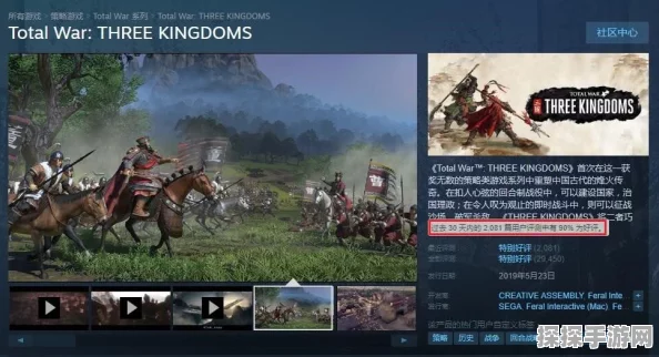 三国之志4STEAM特别好评，手游界再掀策略风暴
