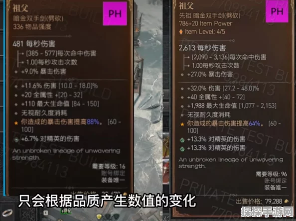 暗黑4物品强度分级全解析，助力玩家打造顶级装备